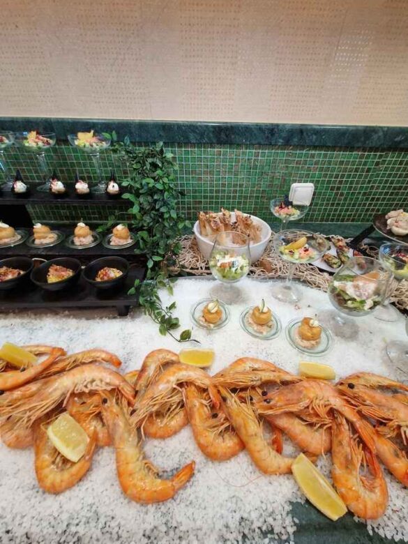 Tempting buffet selection at the main restaurant of Atrium Prestige, Rhodes, offering diverse cuisine for breakfast, and dinner.